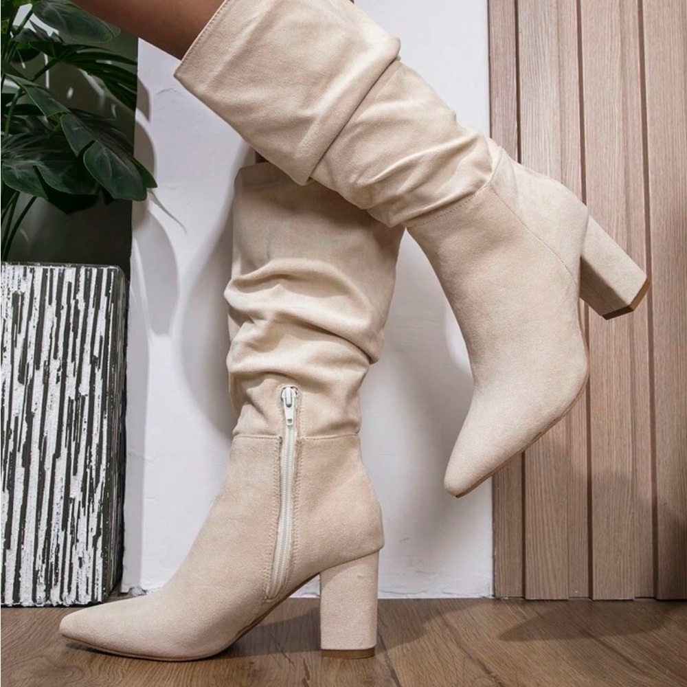 Cream boots